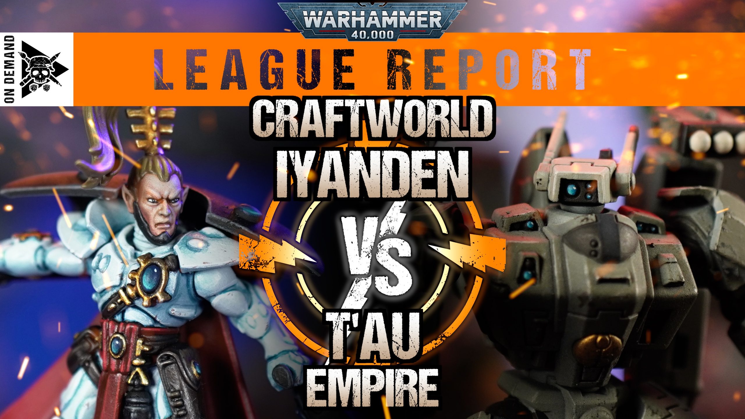 T'au Empire vs Aeldari 2000pts Warhammer 40,000 League Report