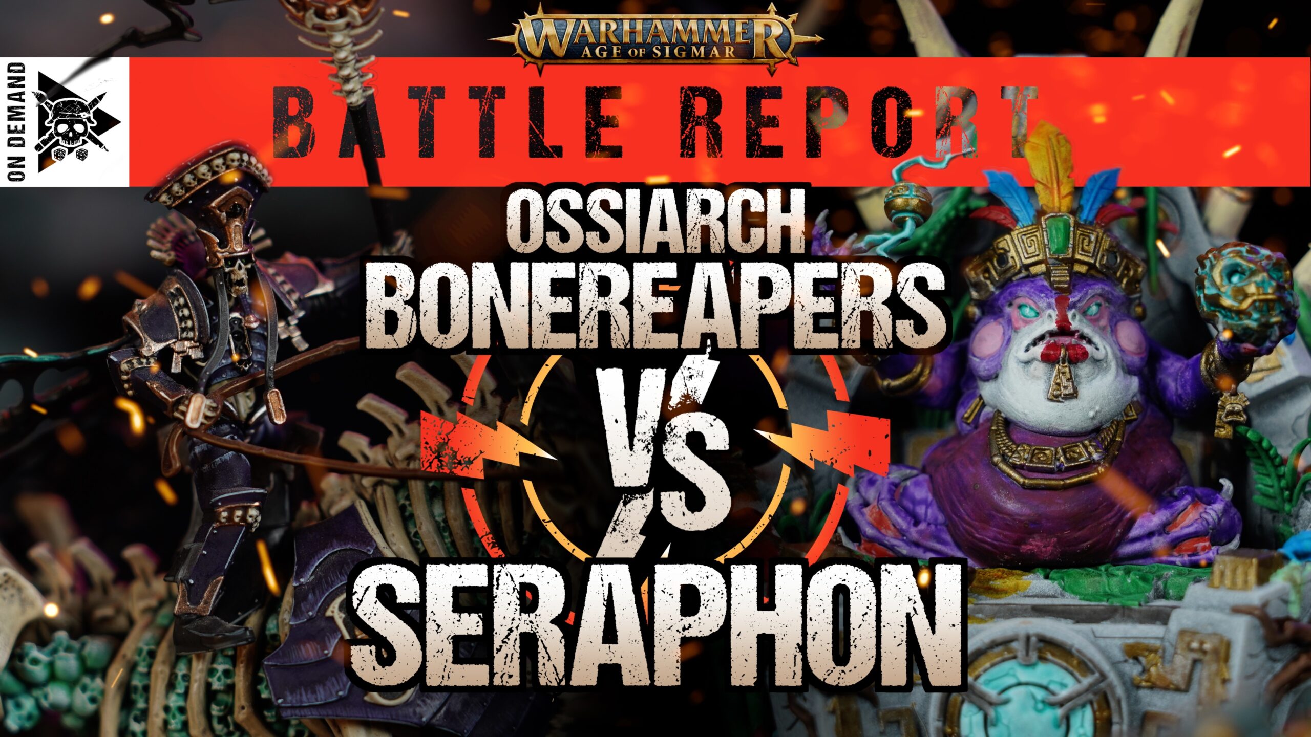 **NEW BATTLETOME** Ossiarch Bonereapers vs Seraphon Age of Sigmar Battle Report Tabletop Tactics
