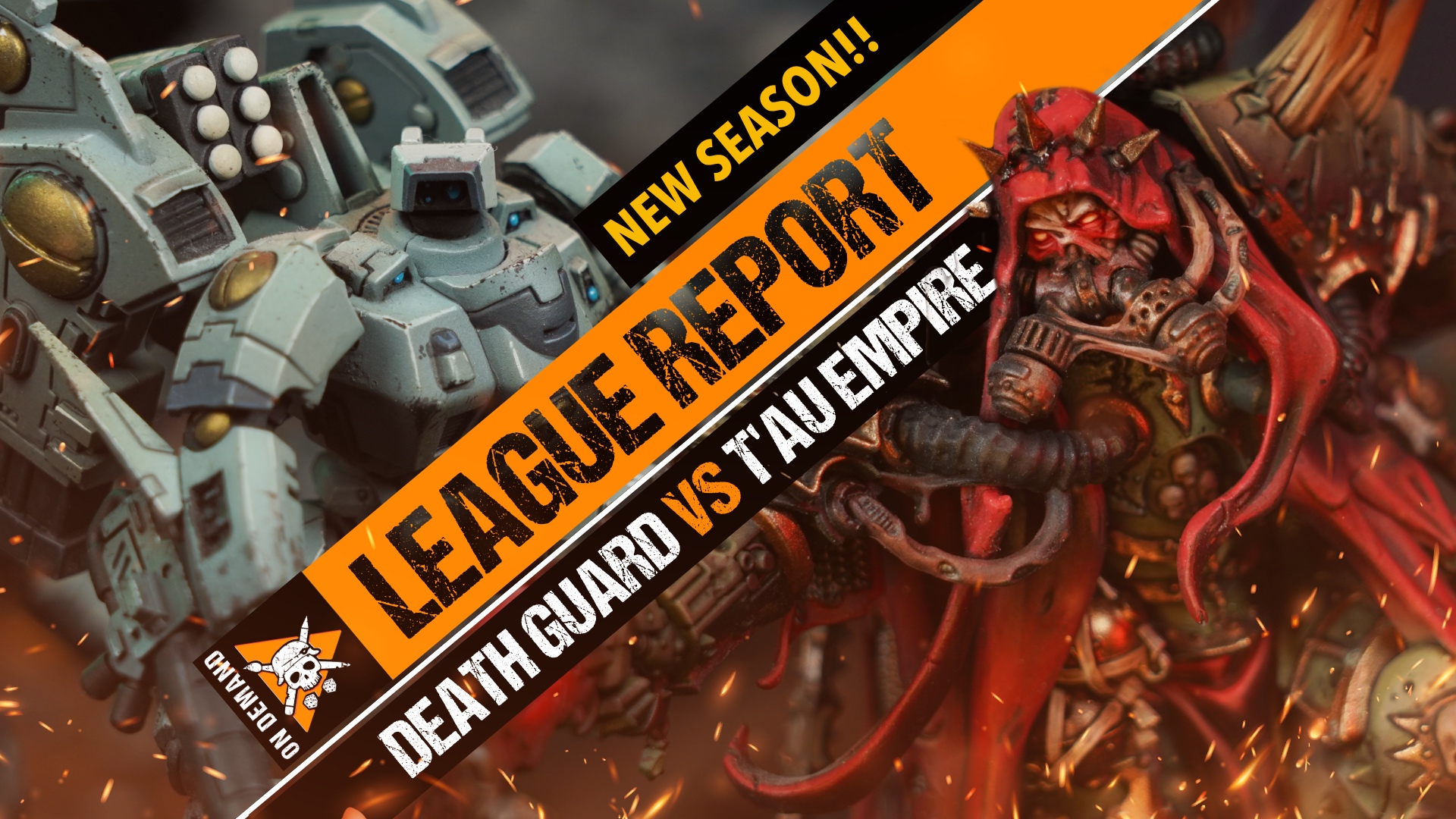 T'au Empire vs Death Guard Warhammer 40k League Report S3 Ep 1